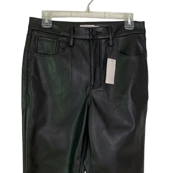 Good American Better Than Leather Faux Leather Good Icon Pants Black Size 8 NWT - Picture 7 of 12